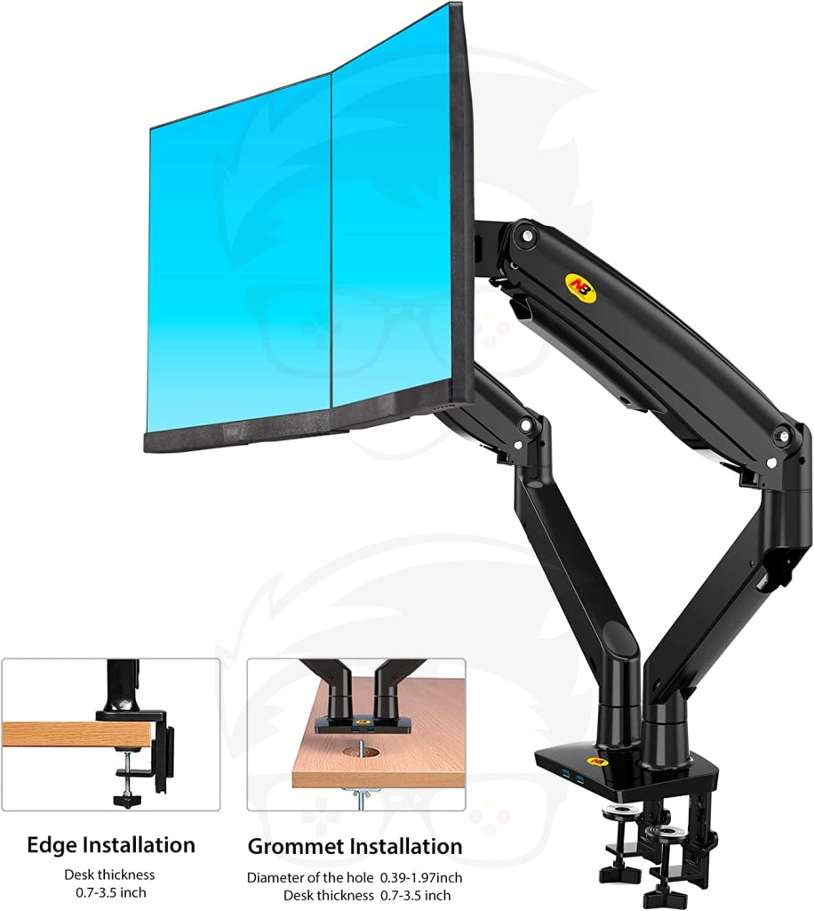 NB North Bayou F195A Dual Monitor Desk Mount Stand Monitor Arm for Two Screens NB North Bayou F195A Dual Monitor Desk Mount Stand Monitor Arm for Two Screens